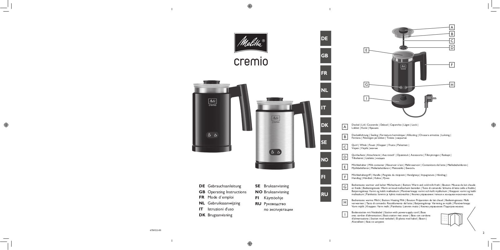 Melitta Cremio User Guide