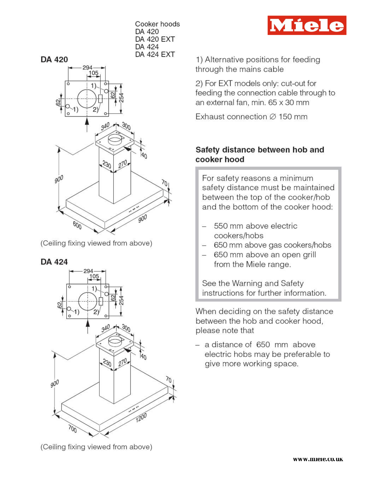 Miele DA420 User Manual