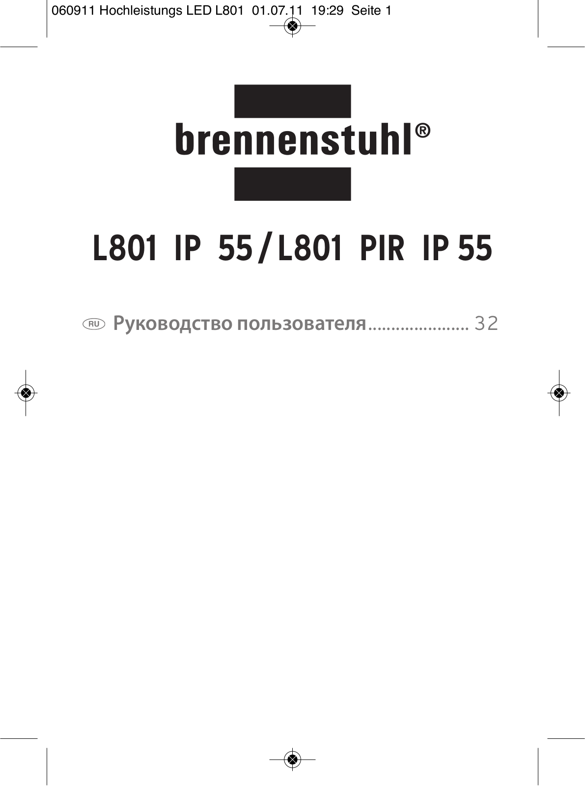 Brennenstuhl L801, L801 PIR User guide