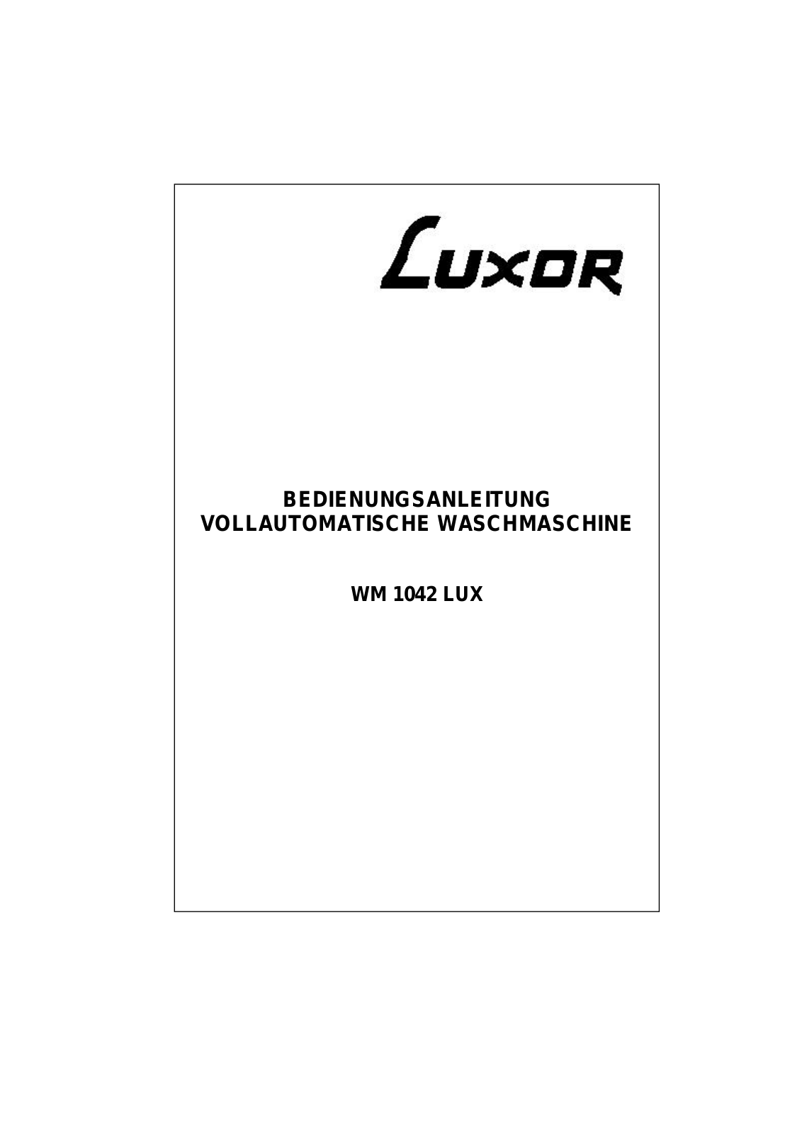 Luxor WM 1042 LUX User Manual