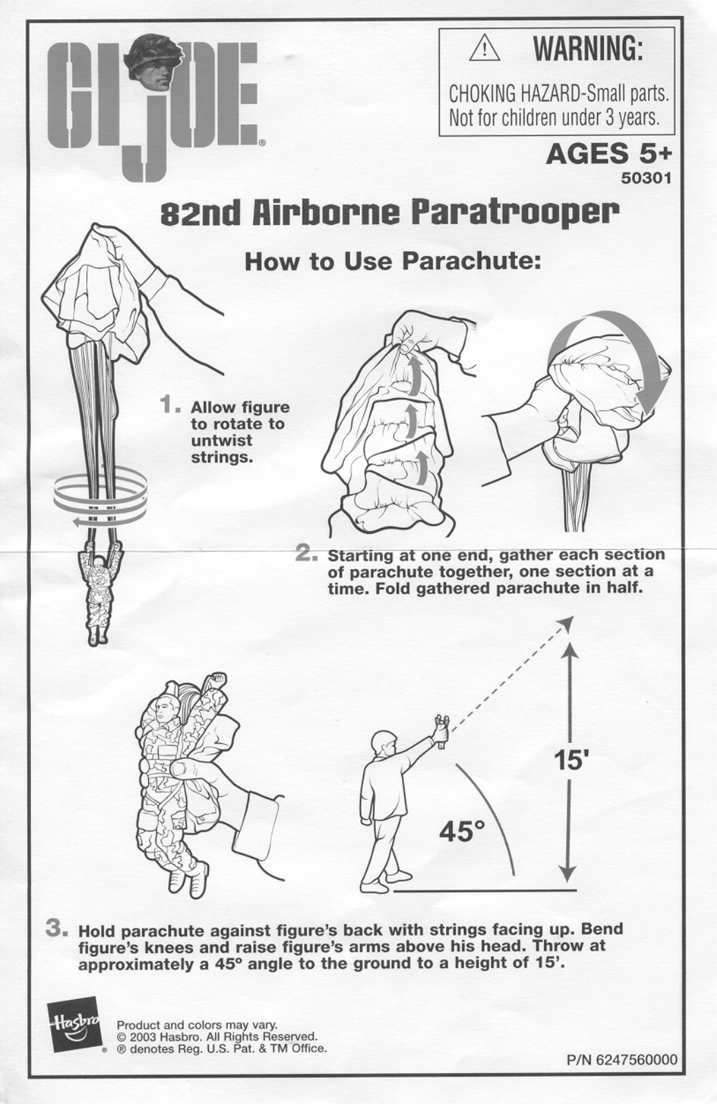 HASBRO GI Joe 82nd Airborne Paratrooper item User Manual