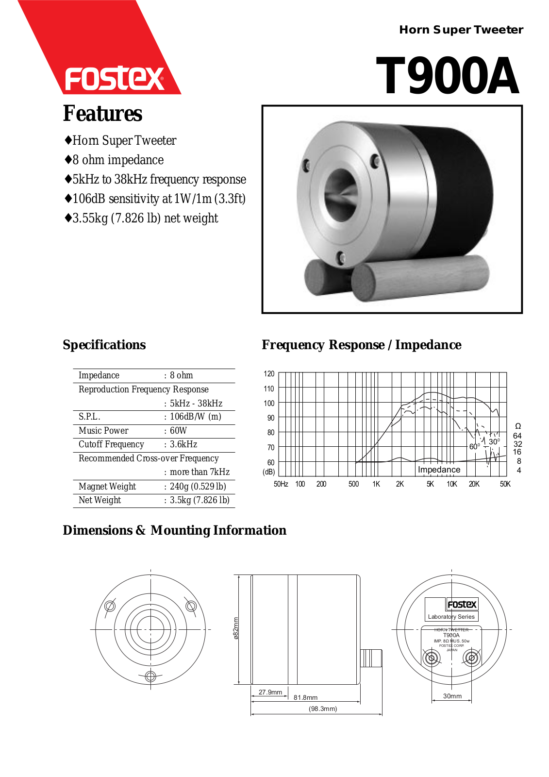 Fostex T900A User Manual