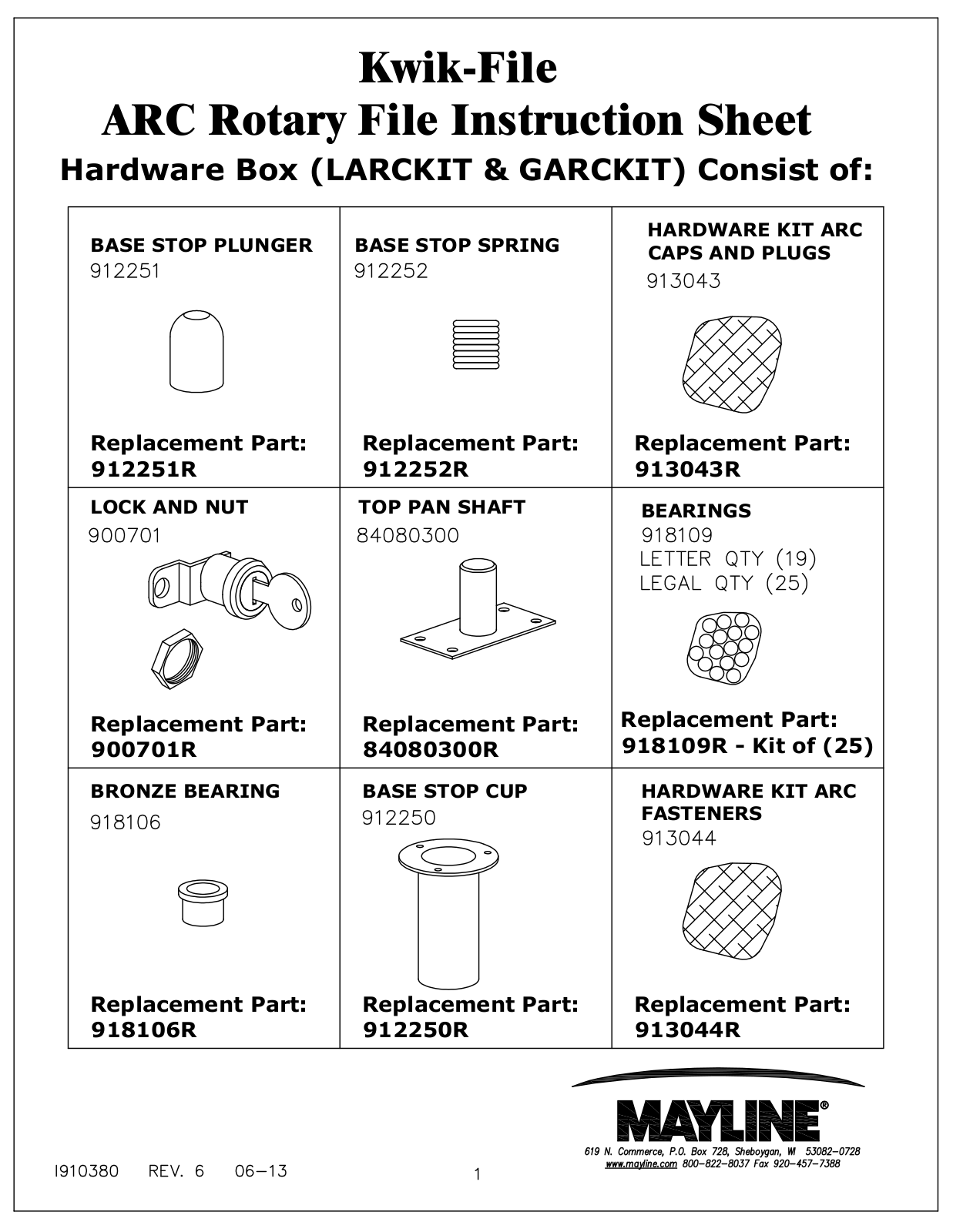 Mayline ARC Rotary Files User Manual