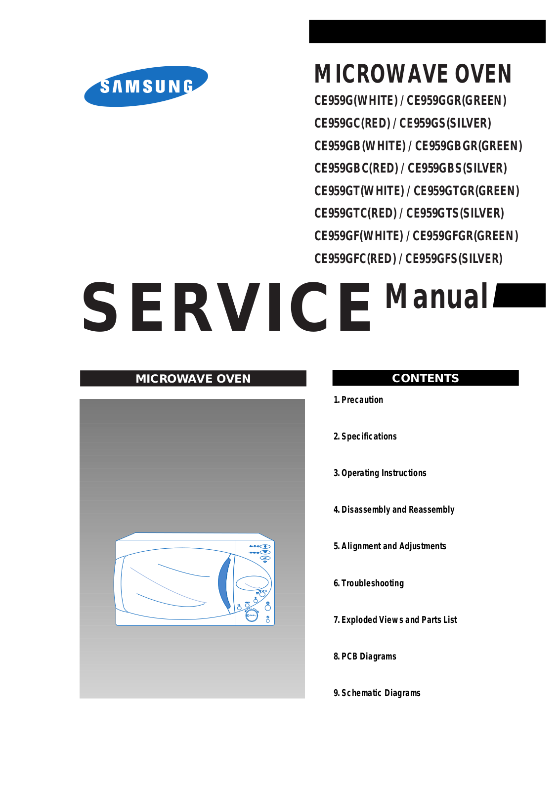 Samsung CE959, CE959G-XEC Service Manual