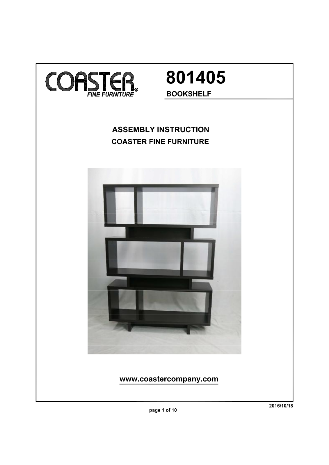 Coaster 801405 Assembly Guide