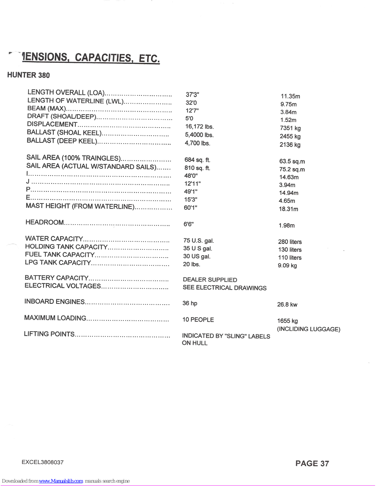 Hunter 380 User Manual - ManualMachine.com