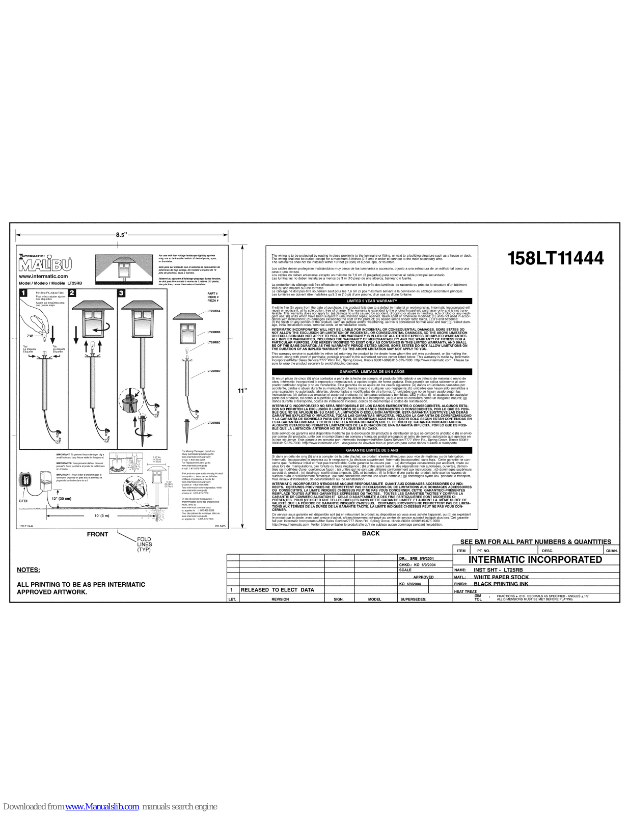 Malibu Boats LT25RB Instructions Manual