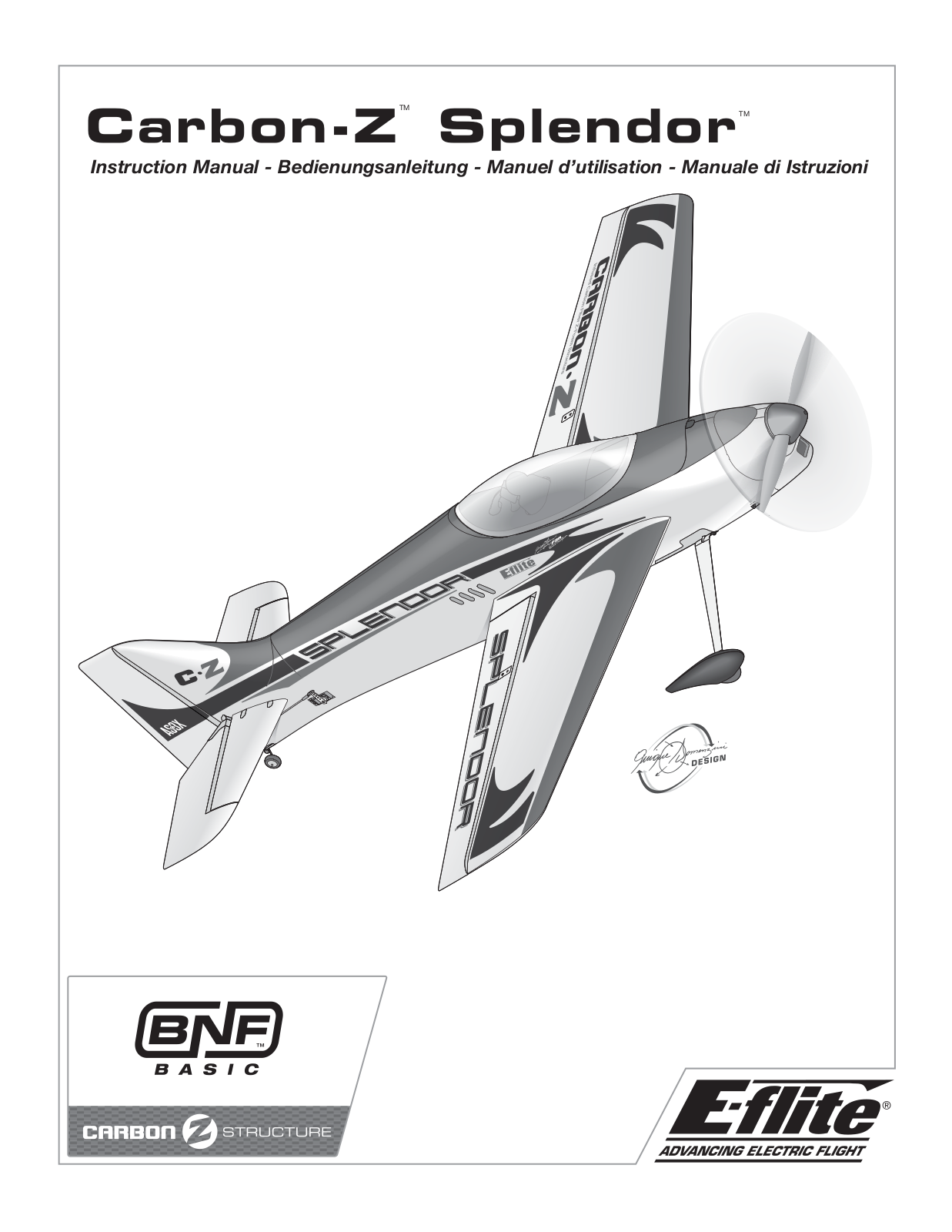 E-flite Carbon-Z Splendor BNF Basic User Manual