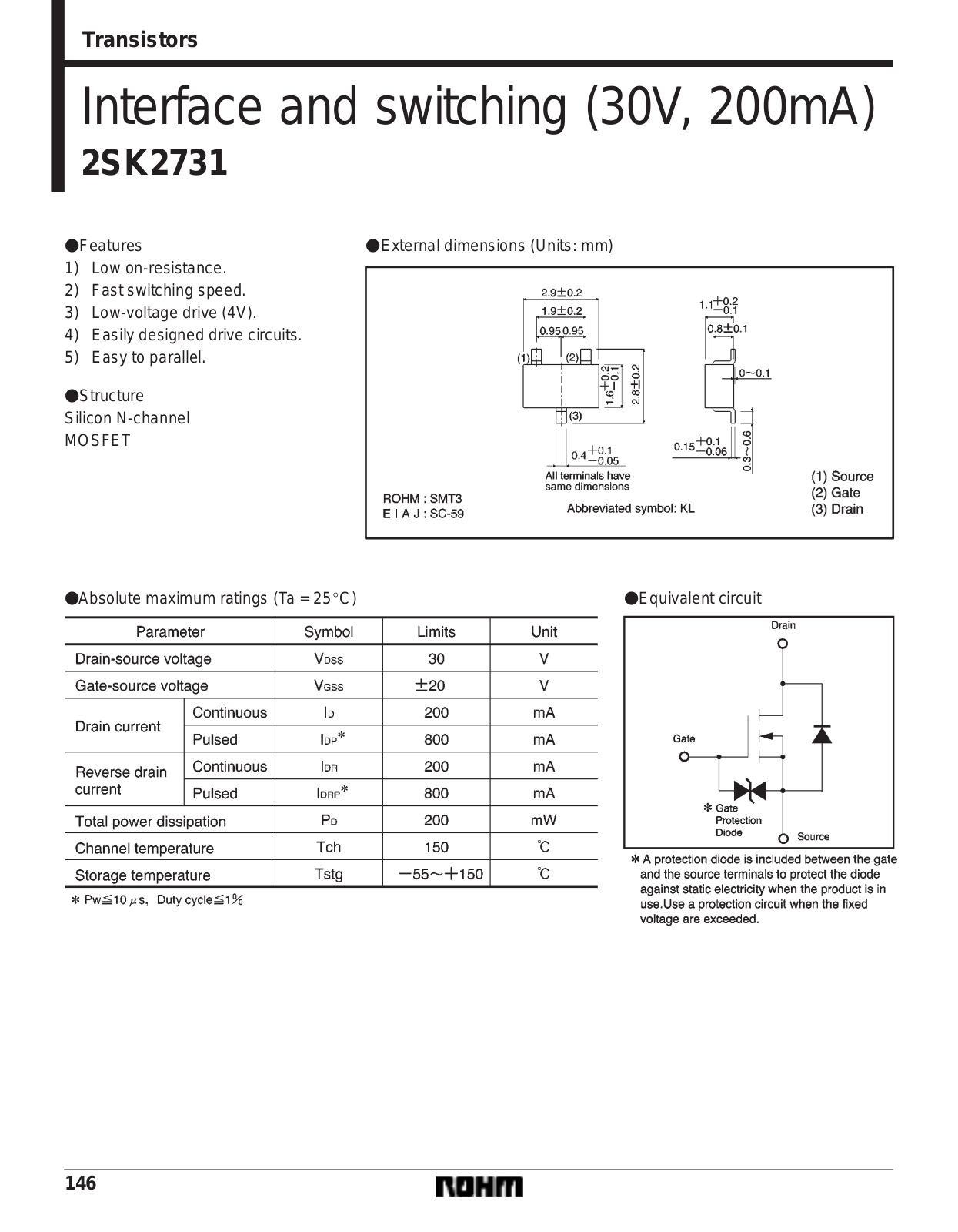 ROHM 2SK2731 Datasheet