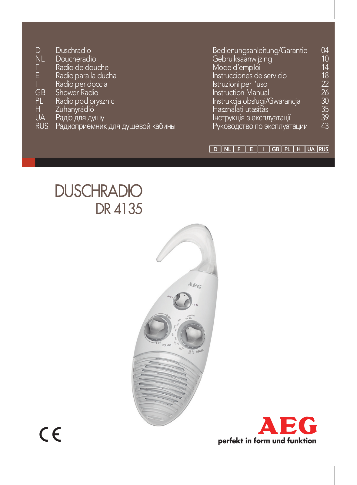 AEG DR 4135 User Manual