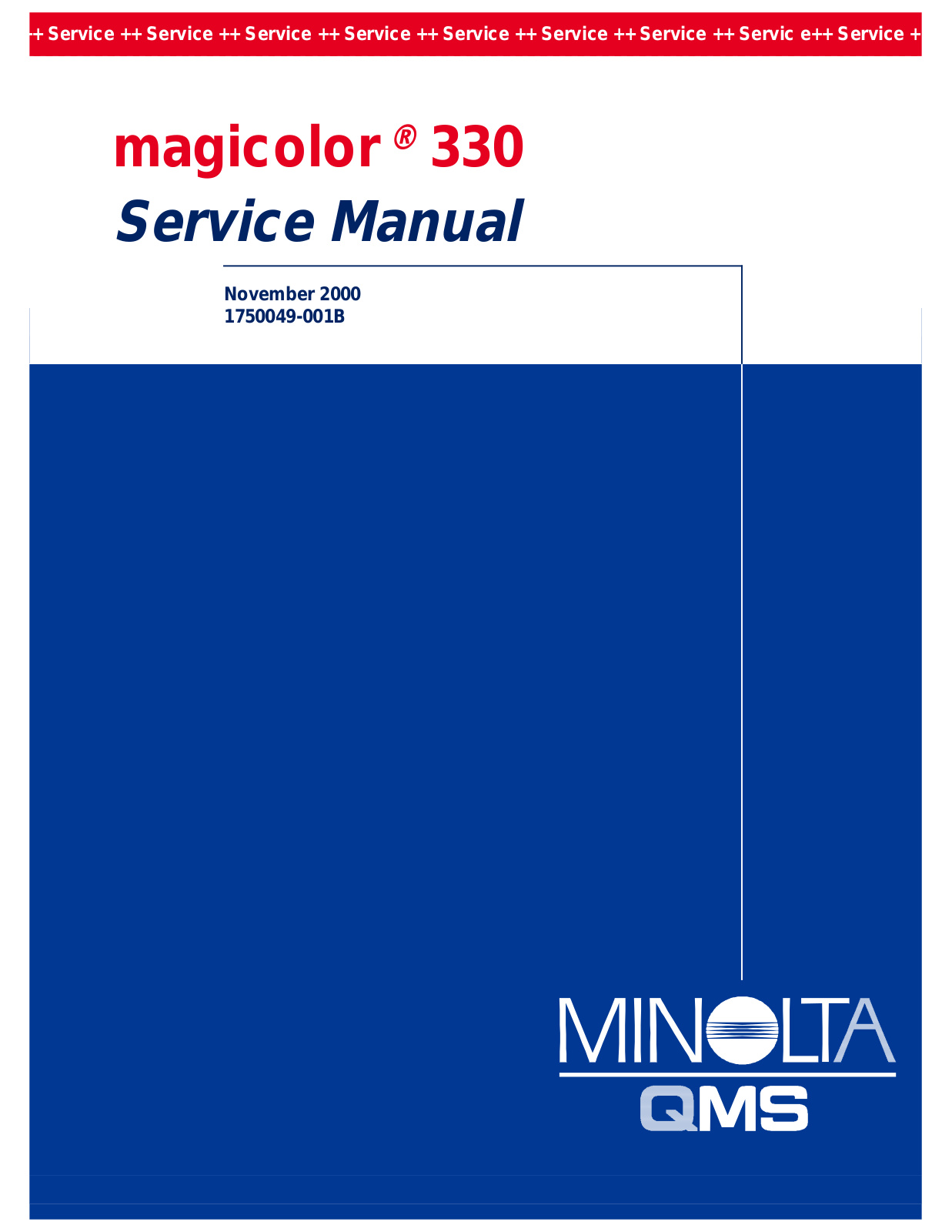 Konica Minolta QMS magicolor 330 Service Manual