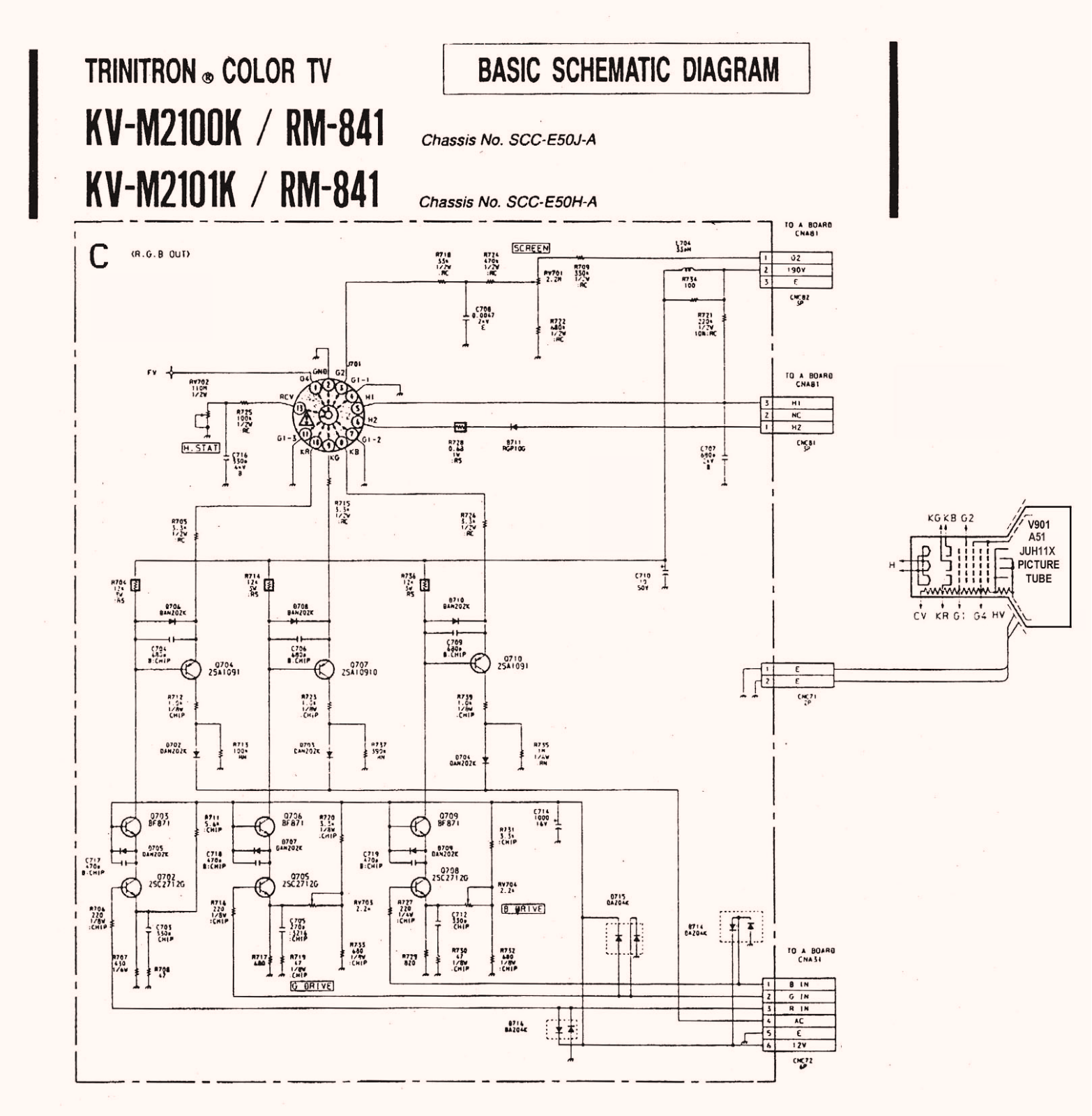 Sony KV-M2100K-2101K Schematic