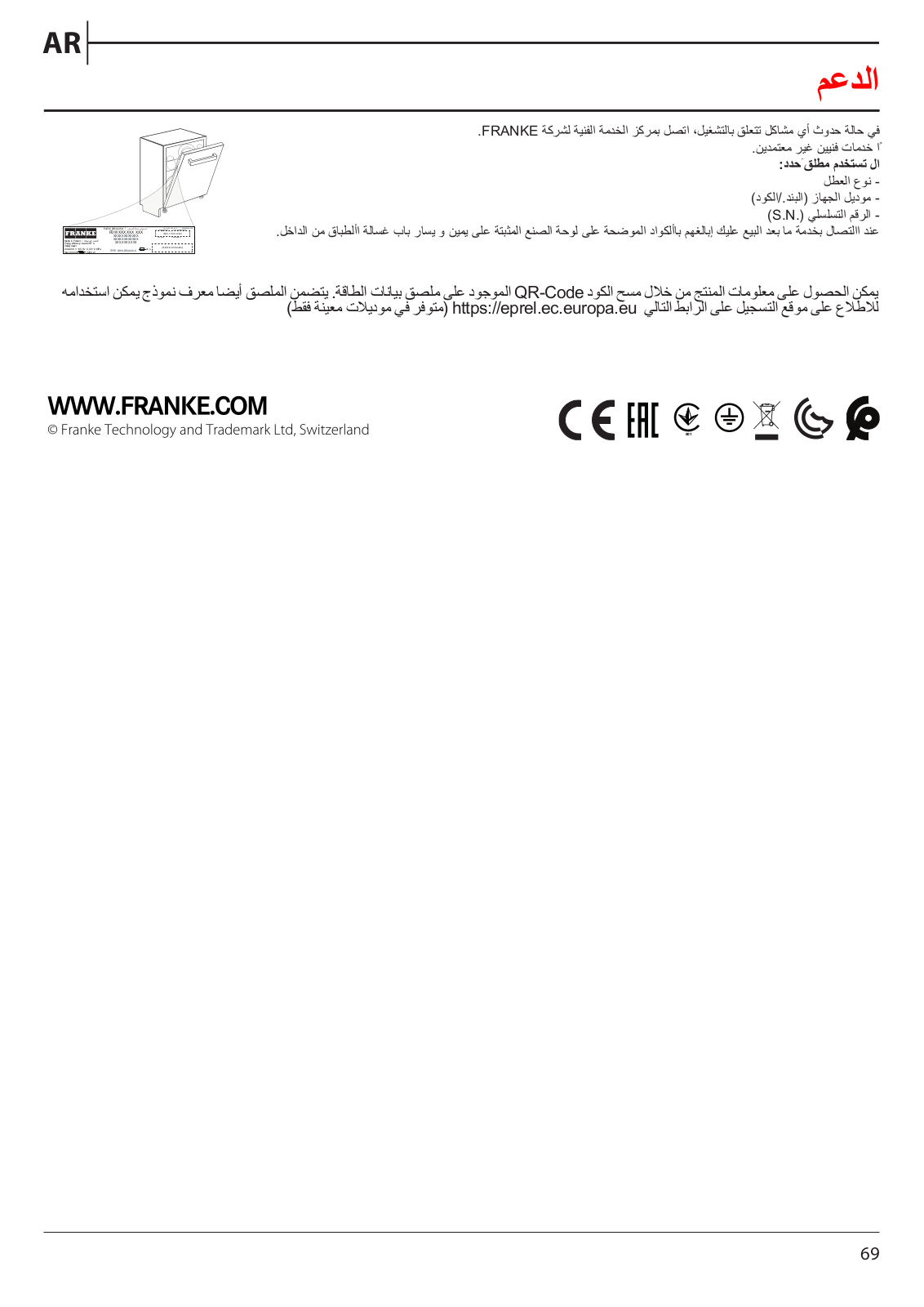 FRANKE FDW 614 D10P DOS LP C Daily Reference Guide