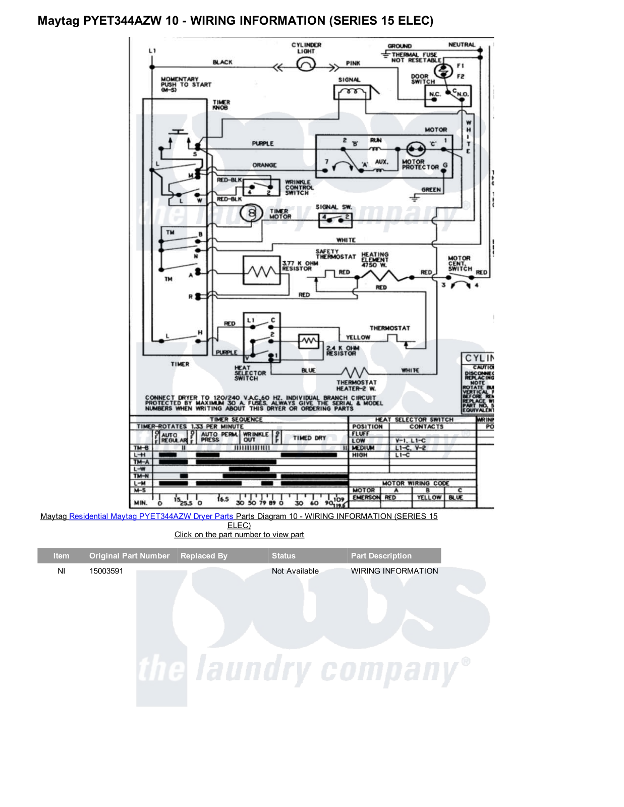 Maytag PYET344AZW Parts Diagram