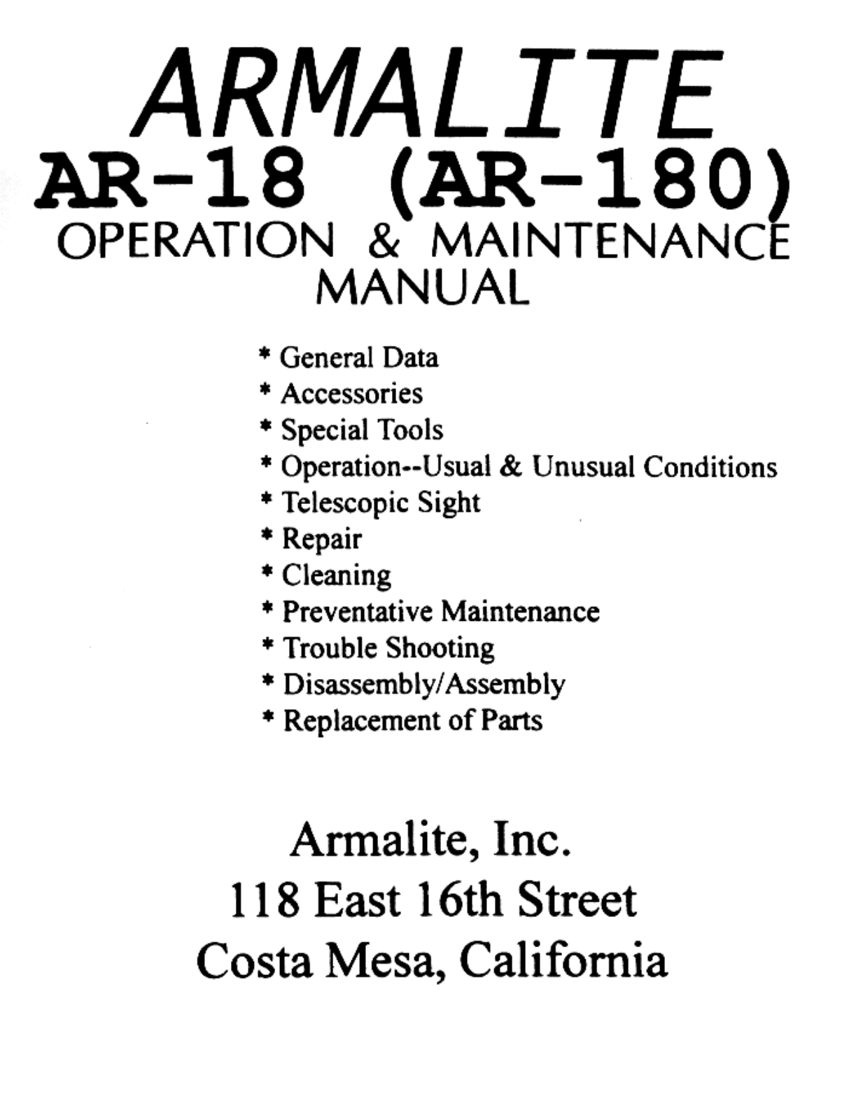 armalite ar180 User Guide - ManualMachine.com