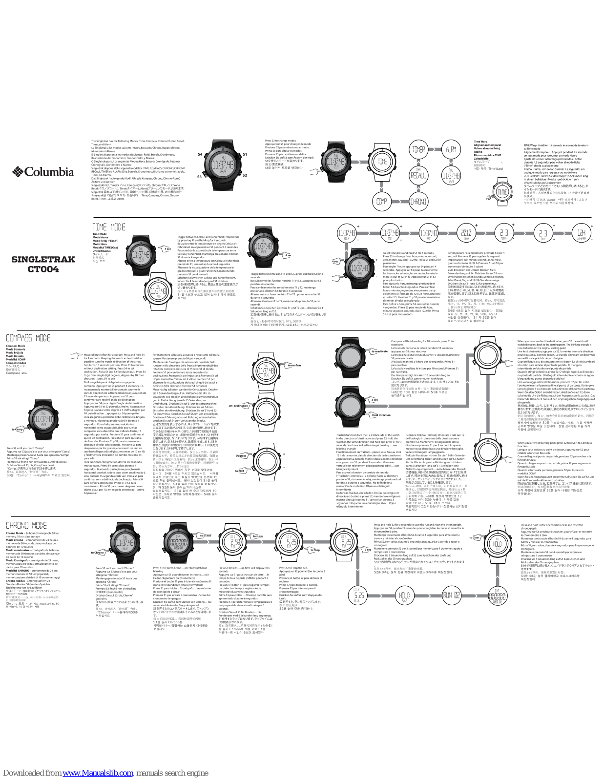 Columbia CT004001, CT004010, CT004301, Singletrak CT004 User Manual