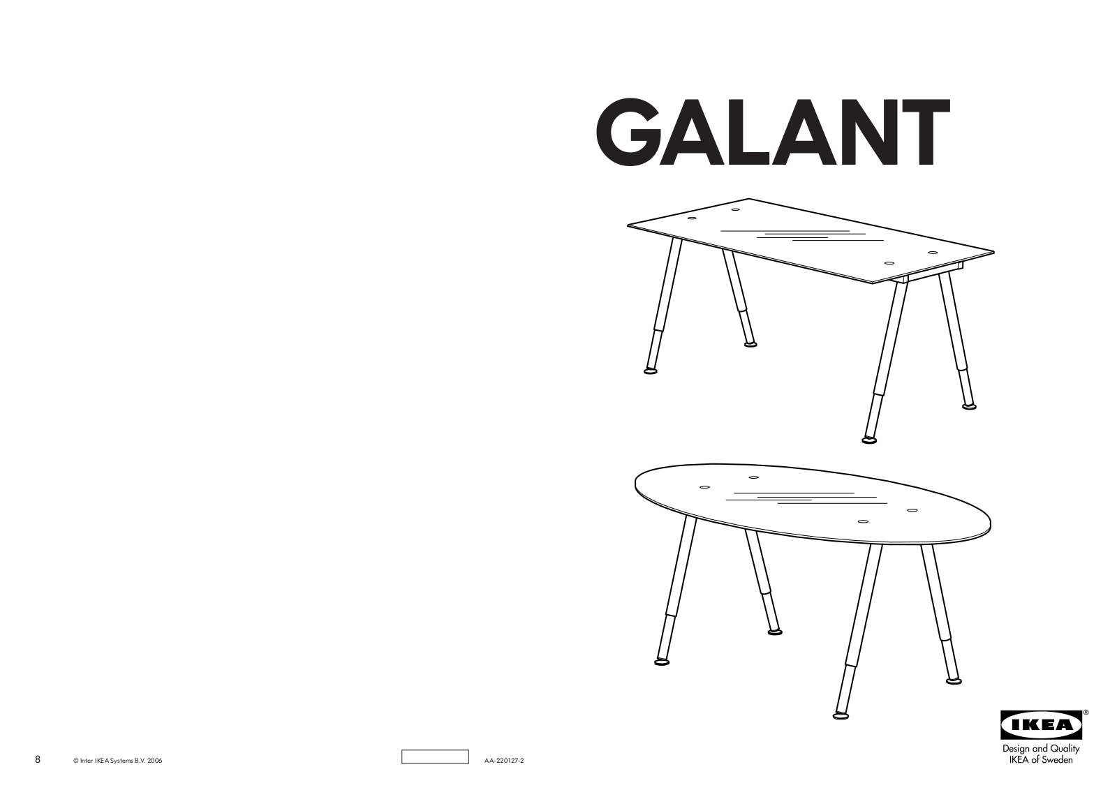 IKEA GALANT GLASS TABLE TOP Assembly Instruction