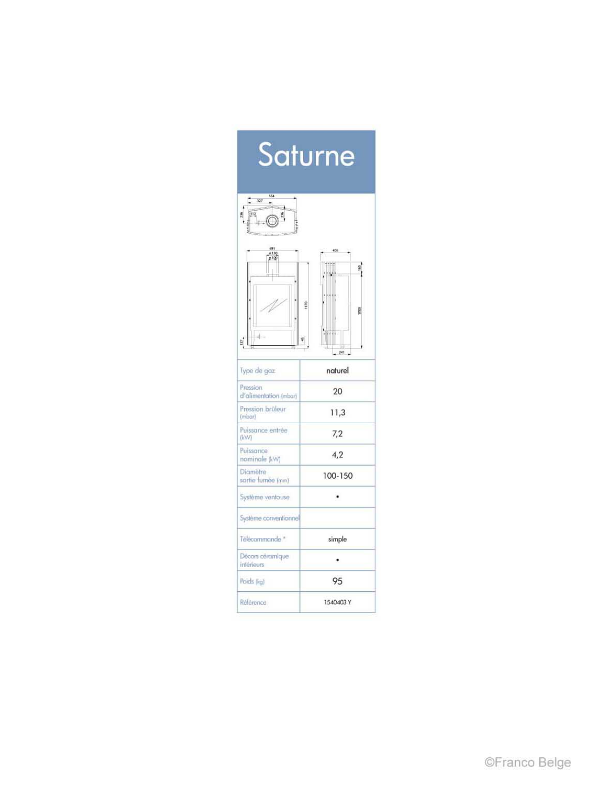 Staub SATURNE GAZ DATASHEET