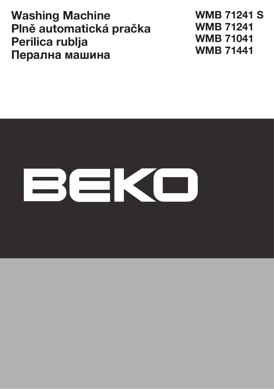 Beko WMB 71241 S, WMB 71241, WMB 71041, WMB 71441 User manual