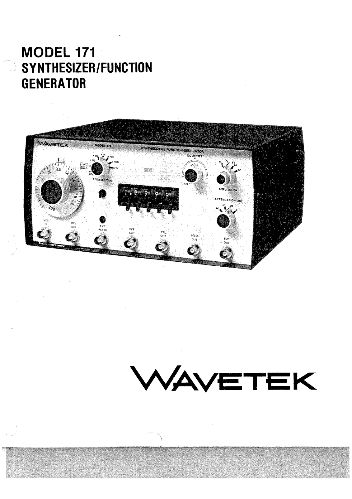 Wavetek 171 User Manual