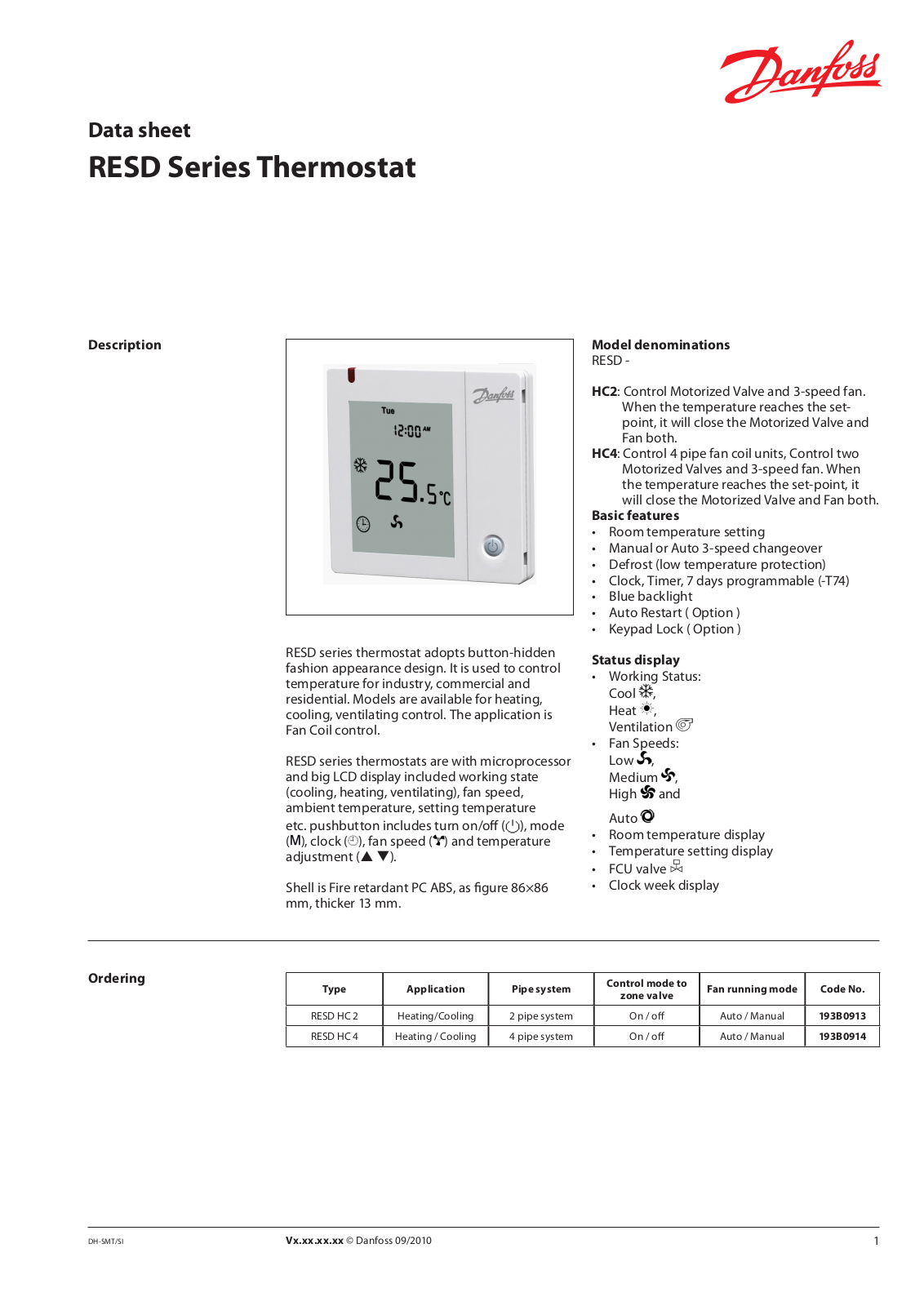 Danfoss RESD Data sheet