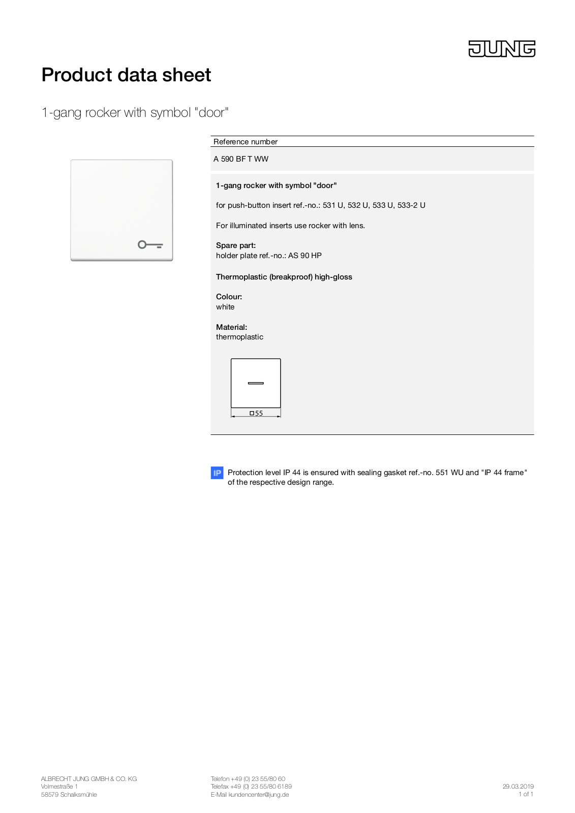 Jung A 590 BF T WW User Manual