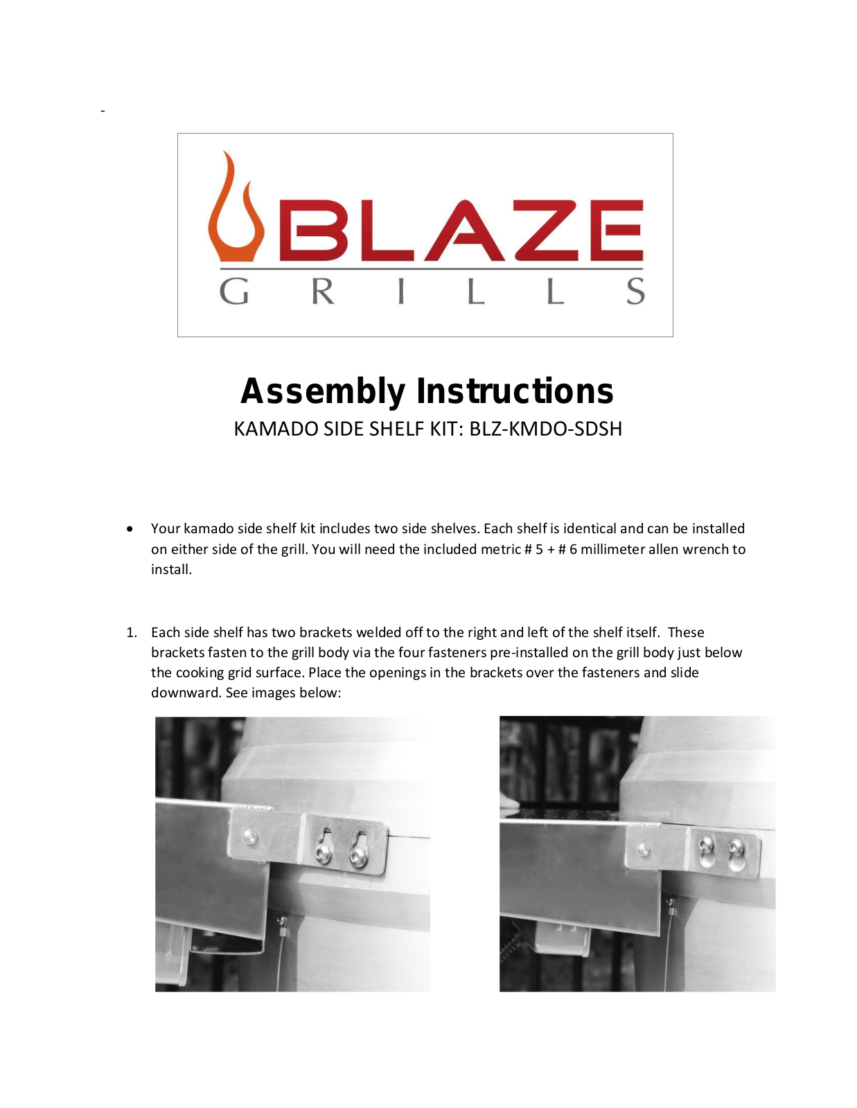 Blaze BLZKMDOSDSH4 Assembly Guide