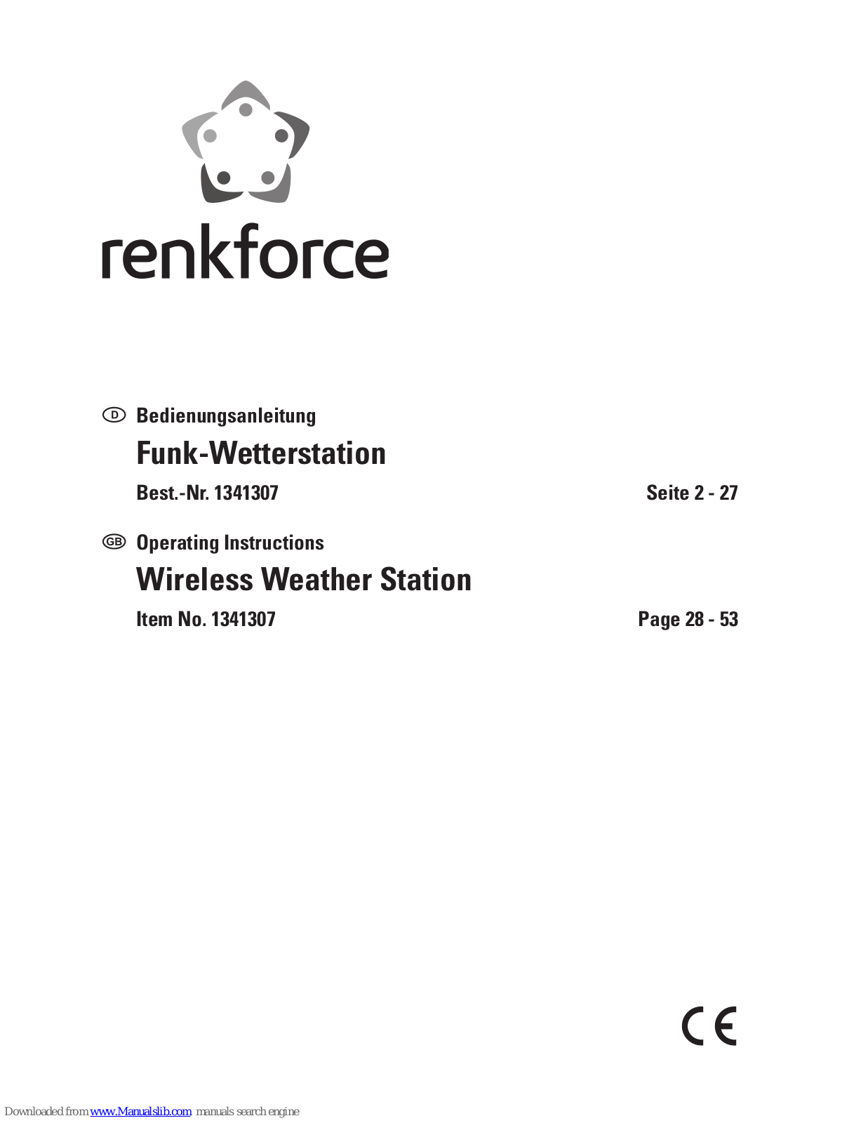 Renkforce 1341307 Operating Instructions Manual