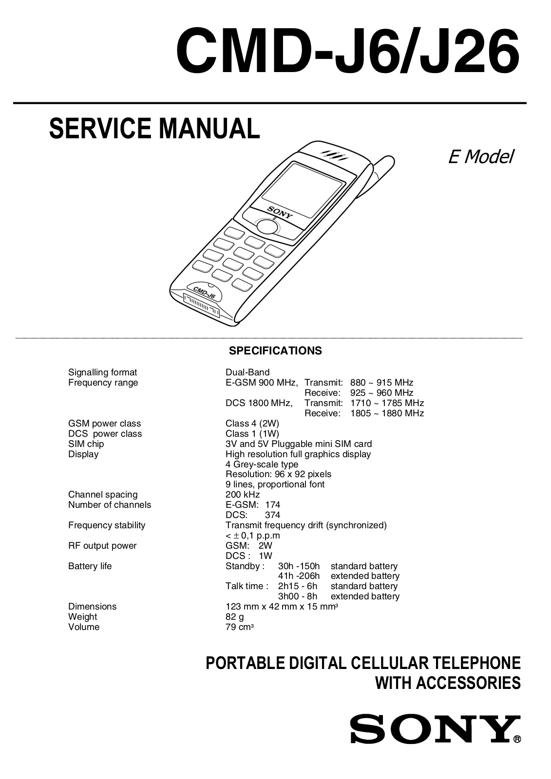 SONY CMD-J6-J26 SERVICE MANUAL