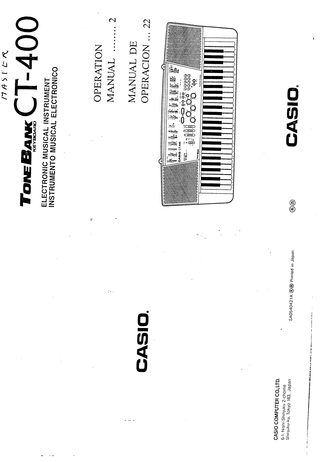 Casio CT-400 User Manual