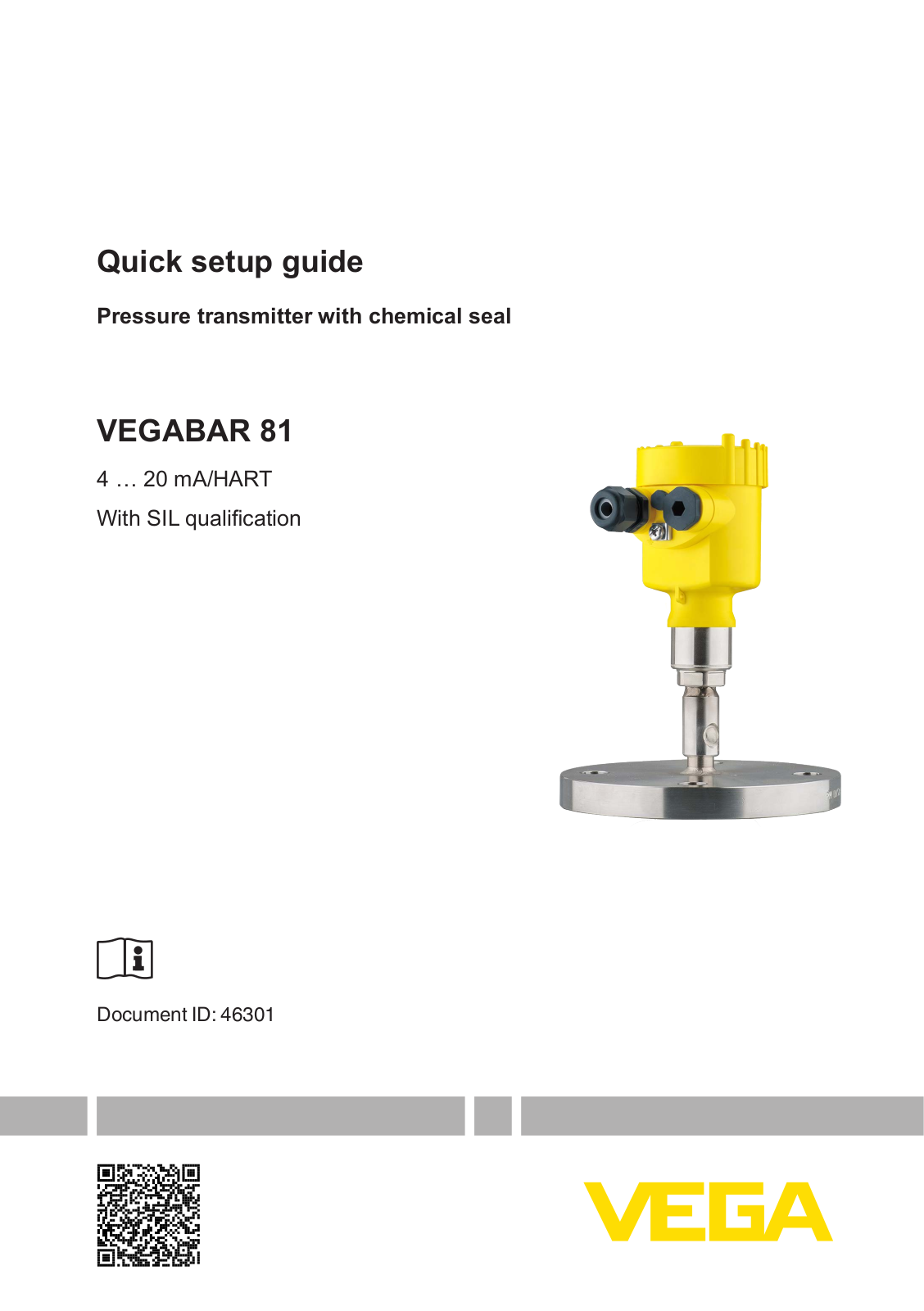 VEGA VEGABAR 81 Quick Setup Guide