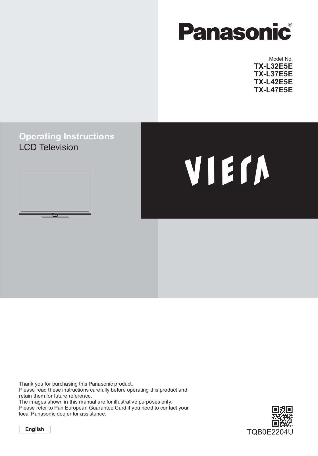 Panasonic TX-L32E5E Operation Manual