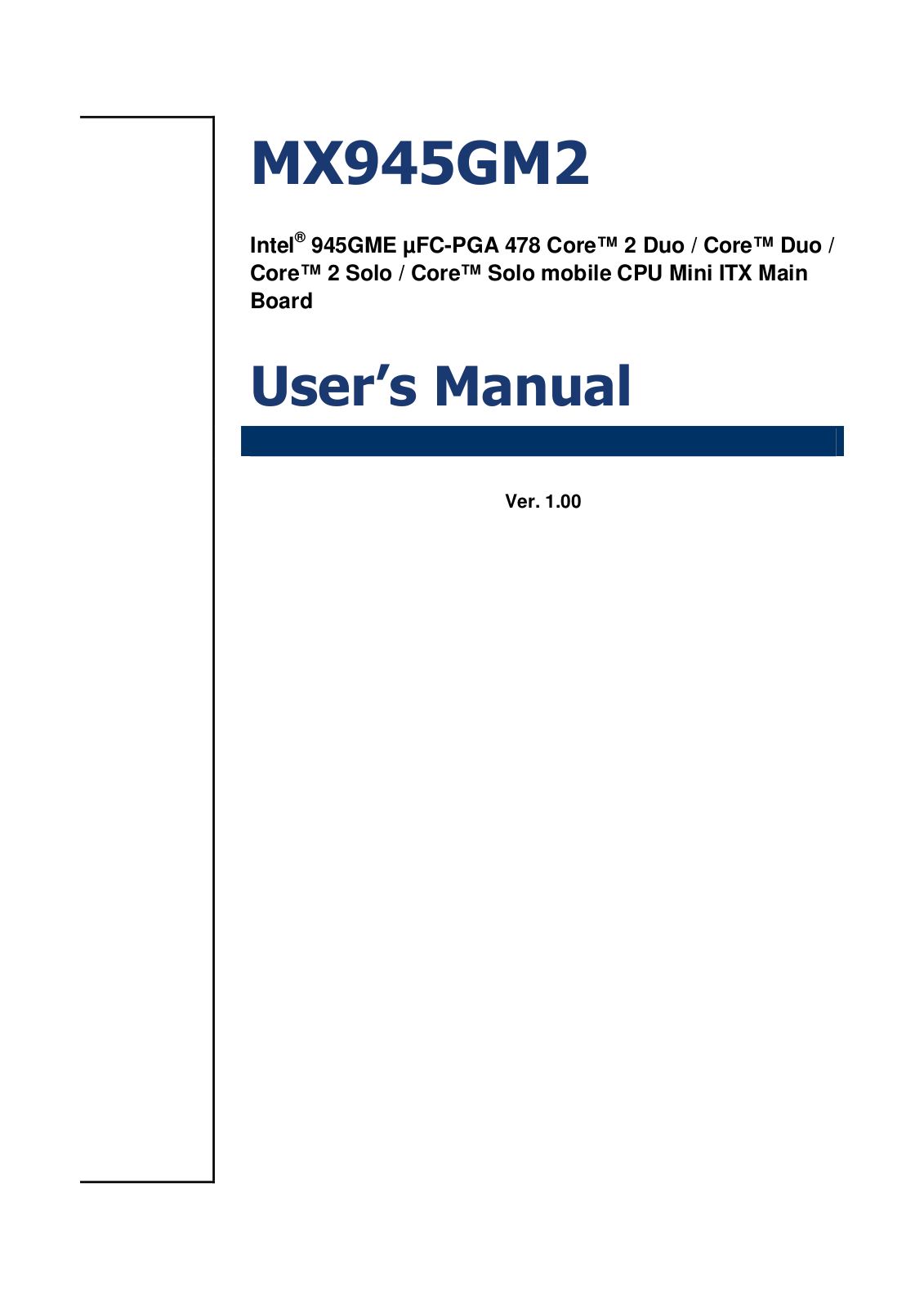 Intel MX945GM2 User Manual