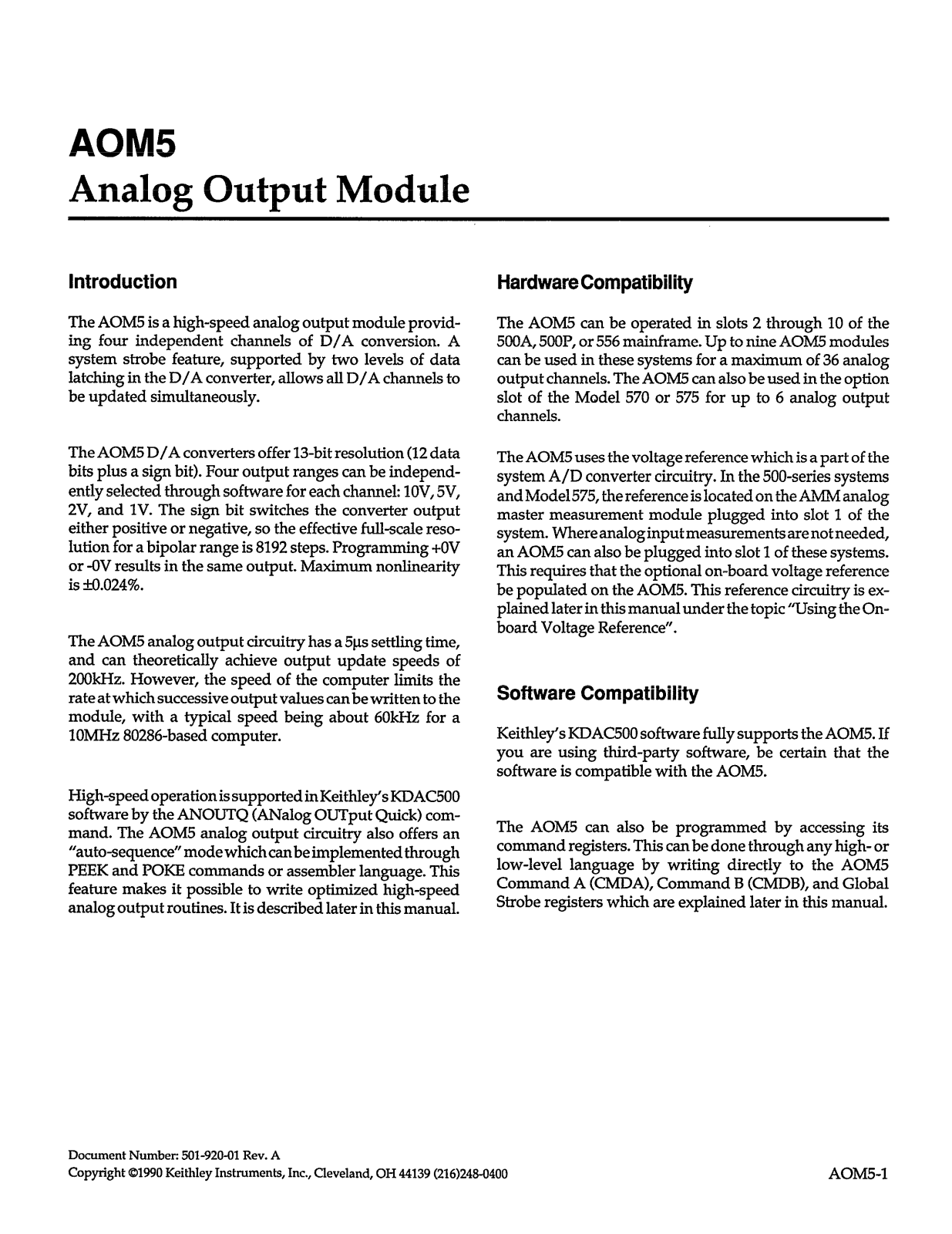 Keithley AOM5 User manual - ManualMachine.com