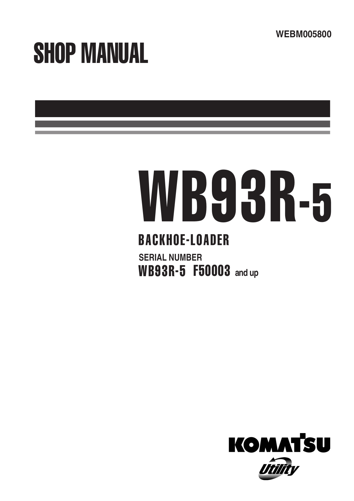 Komatsu WB93R-5 User Manual