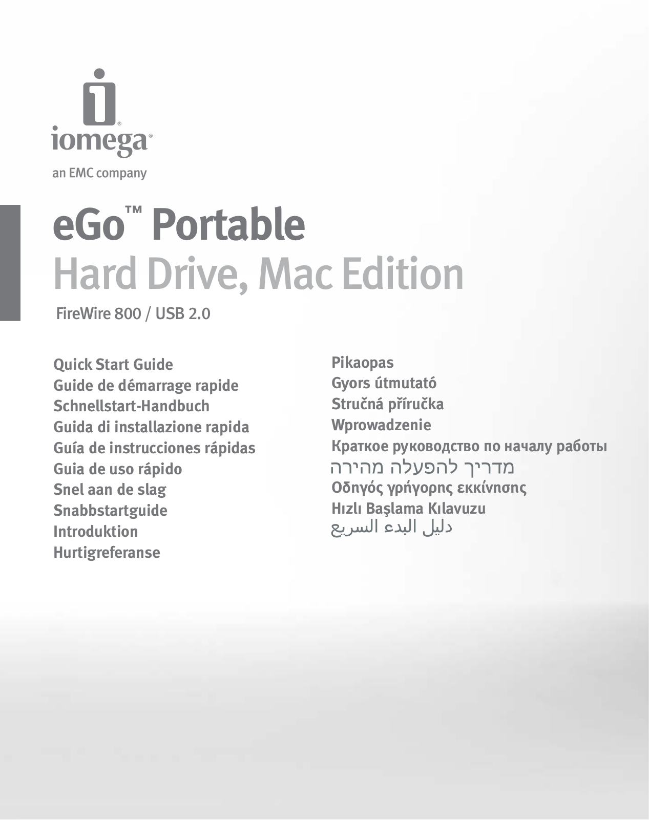 IOMEGA eGo Mac Edition 500 Go User Manual