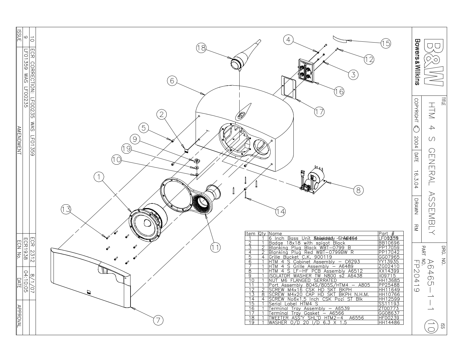 Bowers and Wilkins HTM-4-S Service manual