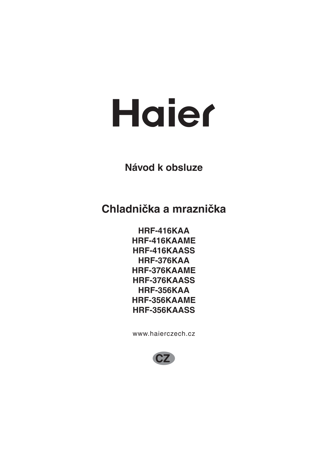 Haier HRF-376KAASS, HRF-376KAAME, HRF-356KAASS User Manual