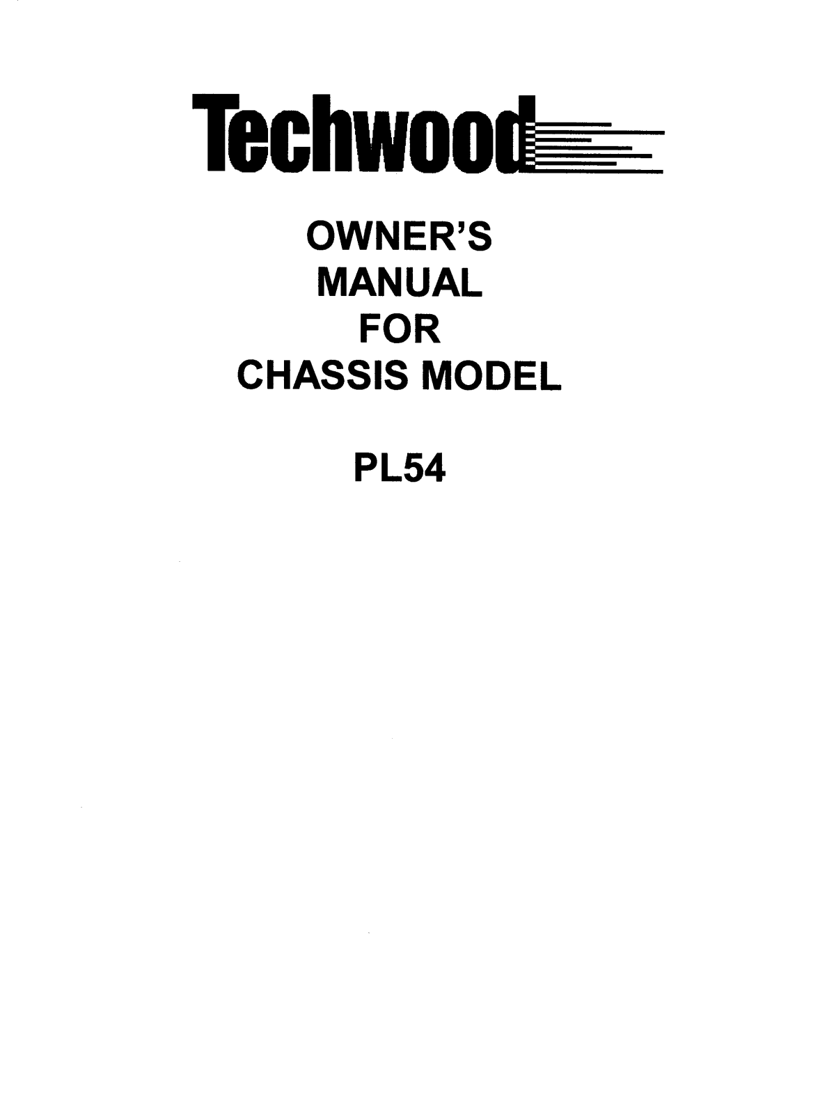 Techwood PL54 User Manual