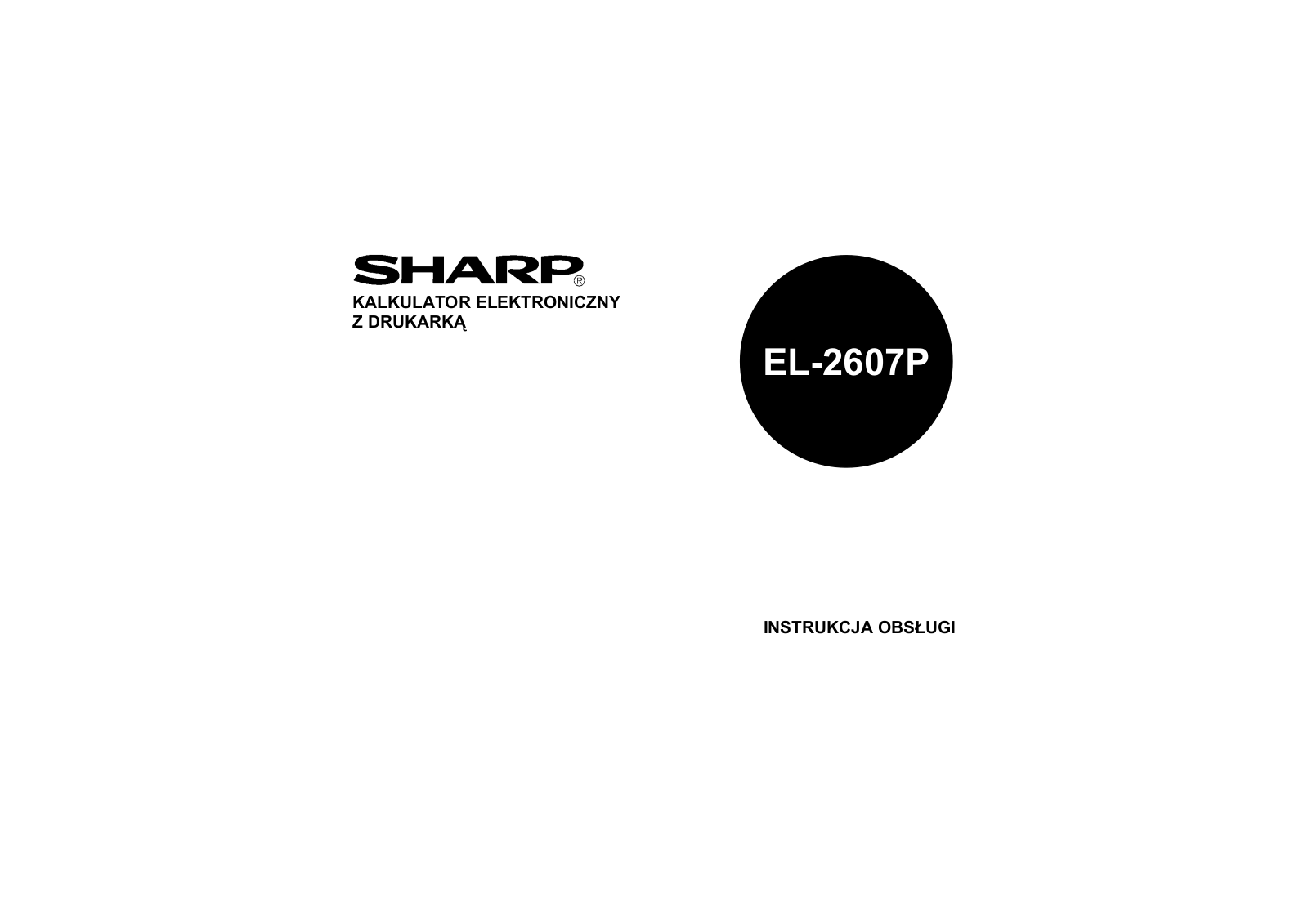 SHARP EL-2607P User Manual