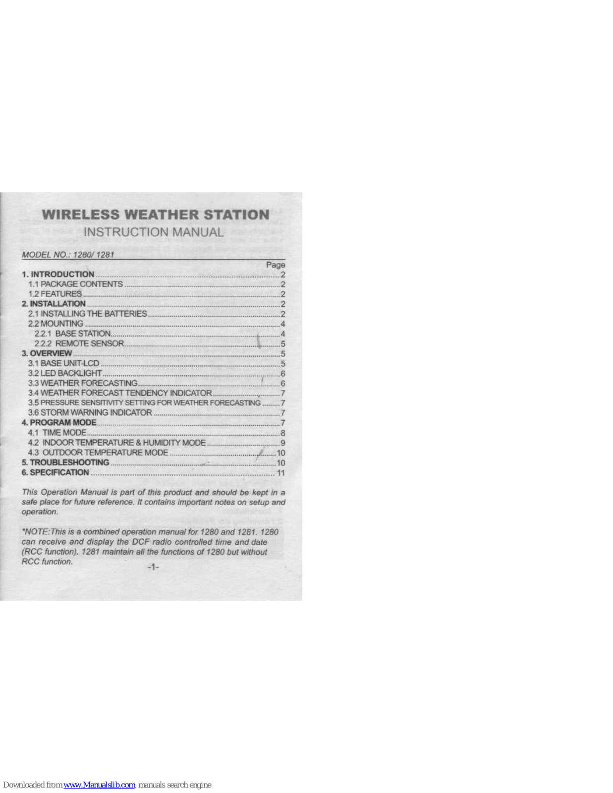 Fine offset 1280, 1281 Instruction Manual - ManualMachine.com