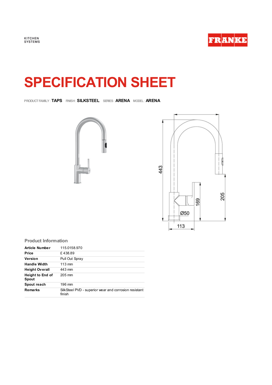 Franke Foodservice ARENA User Manual