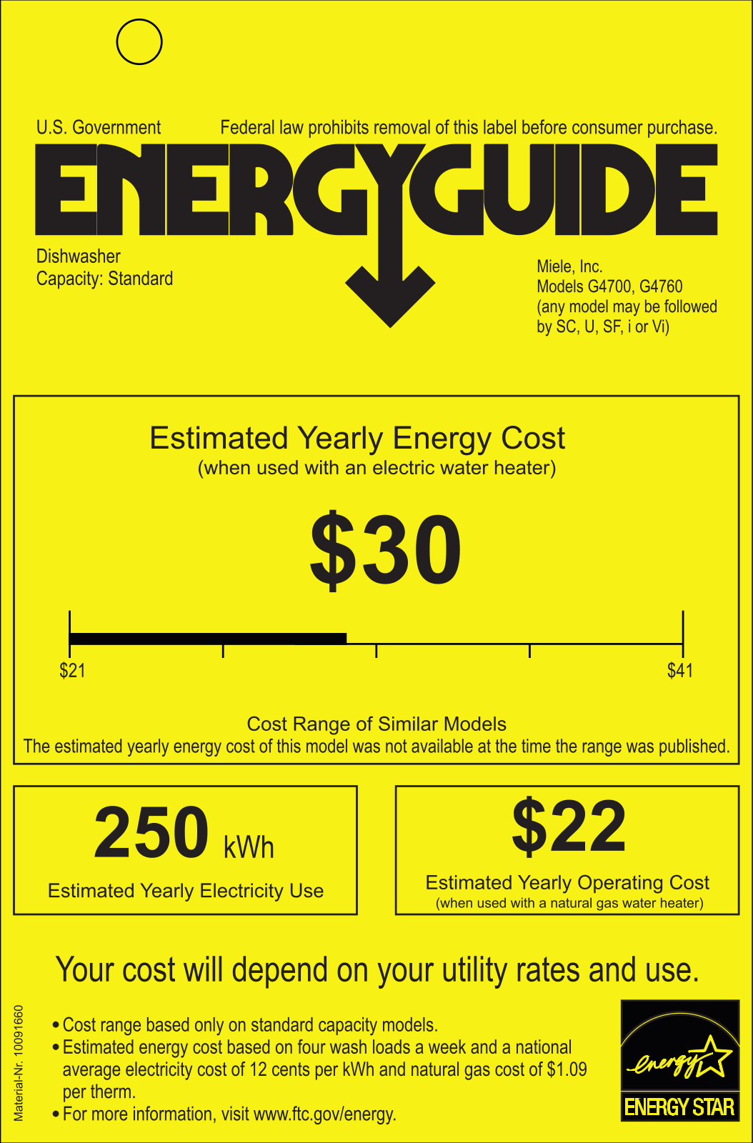 Miele G4760SCVI Energy manual