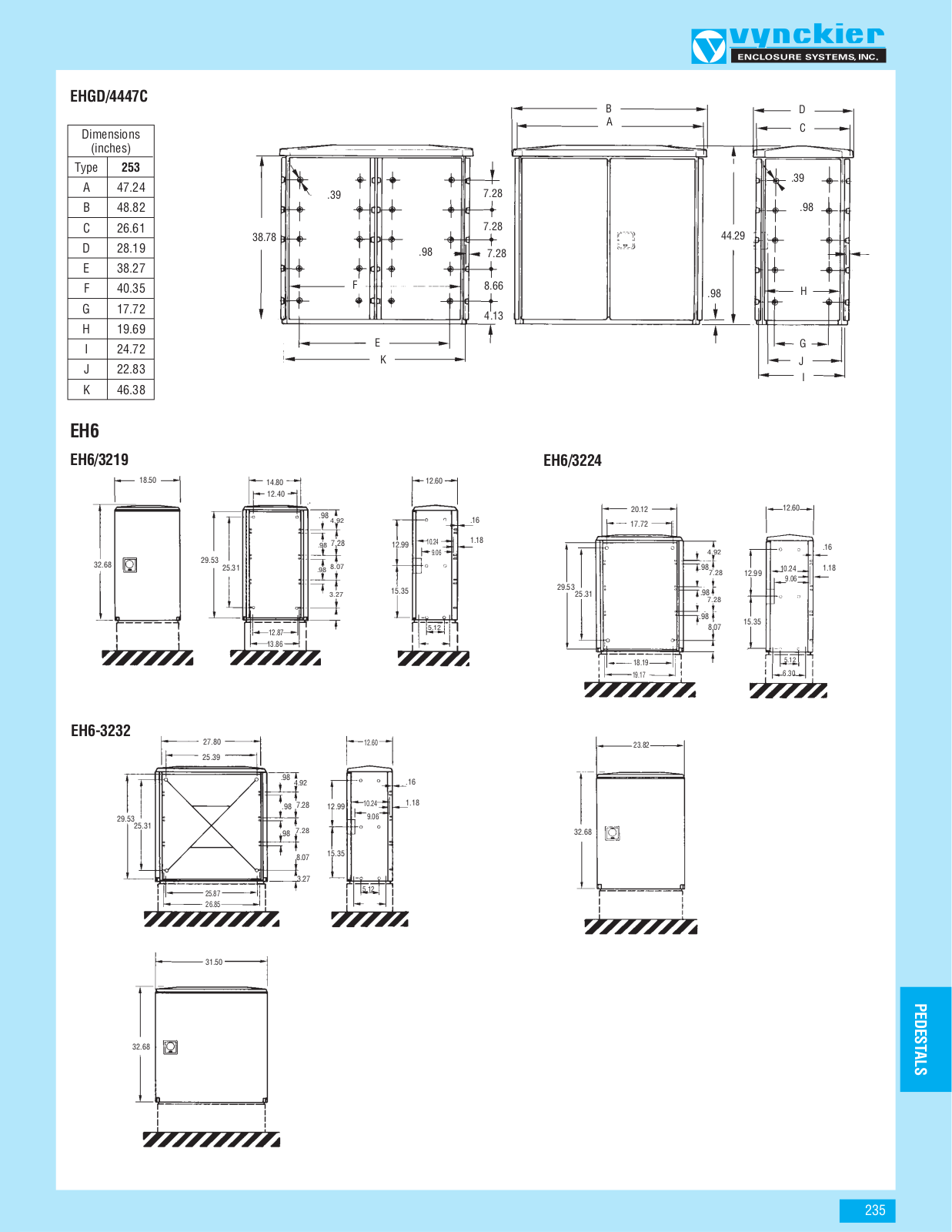 Vynckier Enclosure Systems EH6 Dimensional Sheet