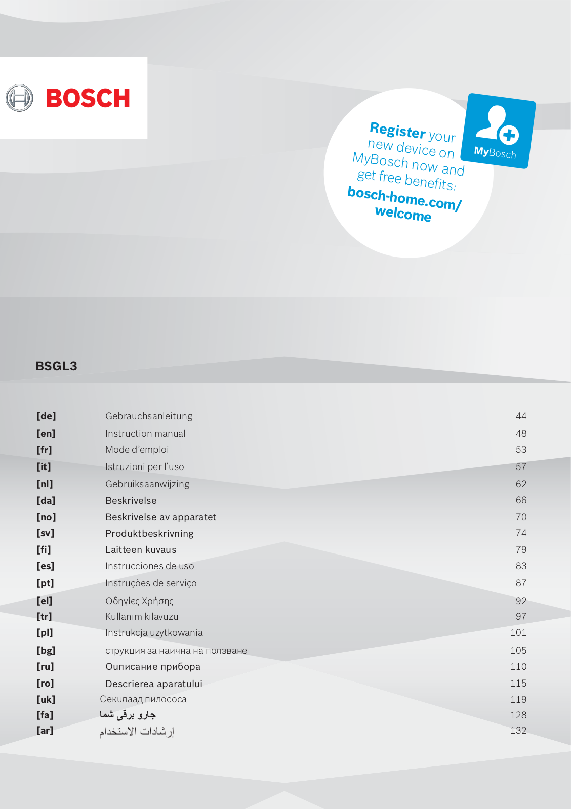 Bosch BSGL3228GB, BSGL32383 Instructions for Use