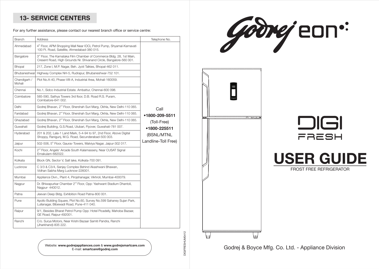 Godrej EON Digi Fresh User Manual