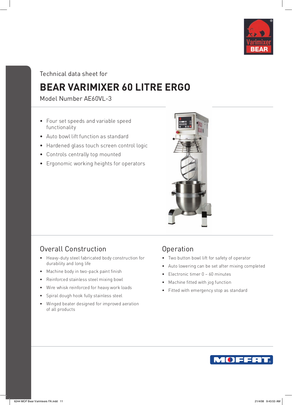 Moffat AE60VL-3 User Manual