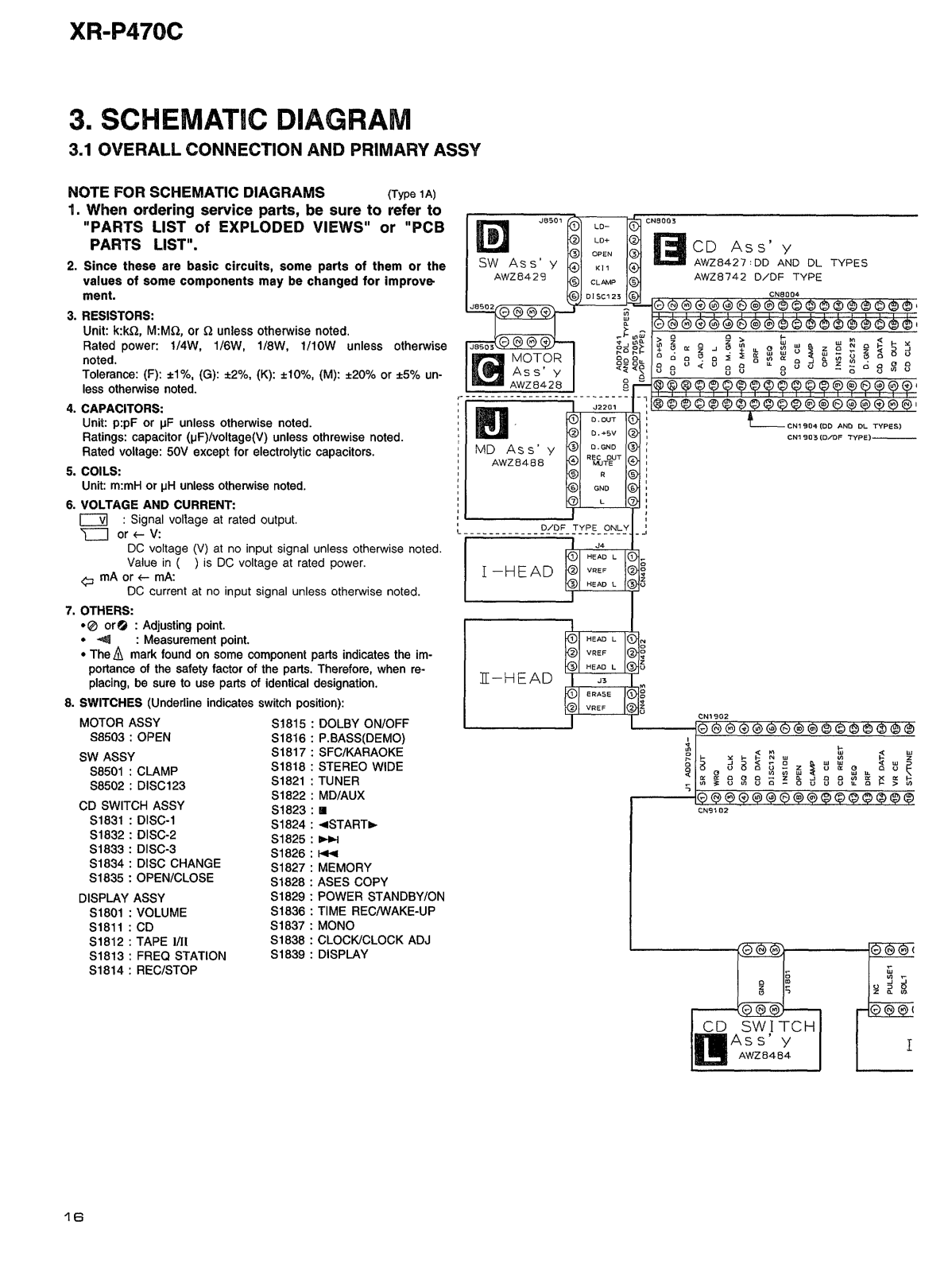 Yamaha XRP-470-C Schematic