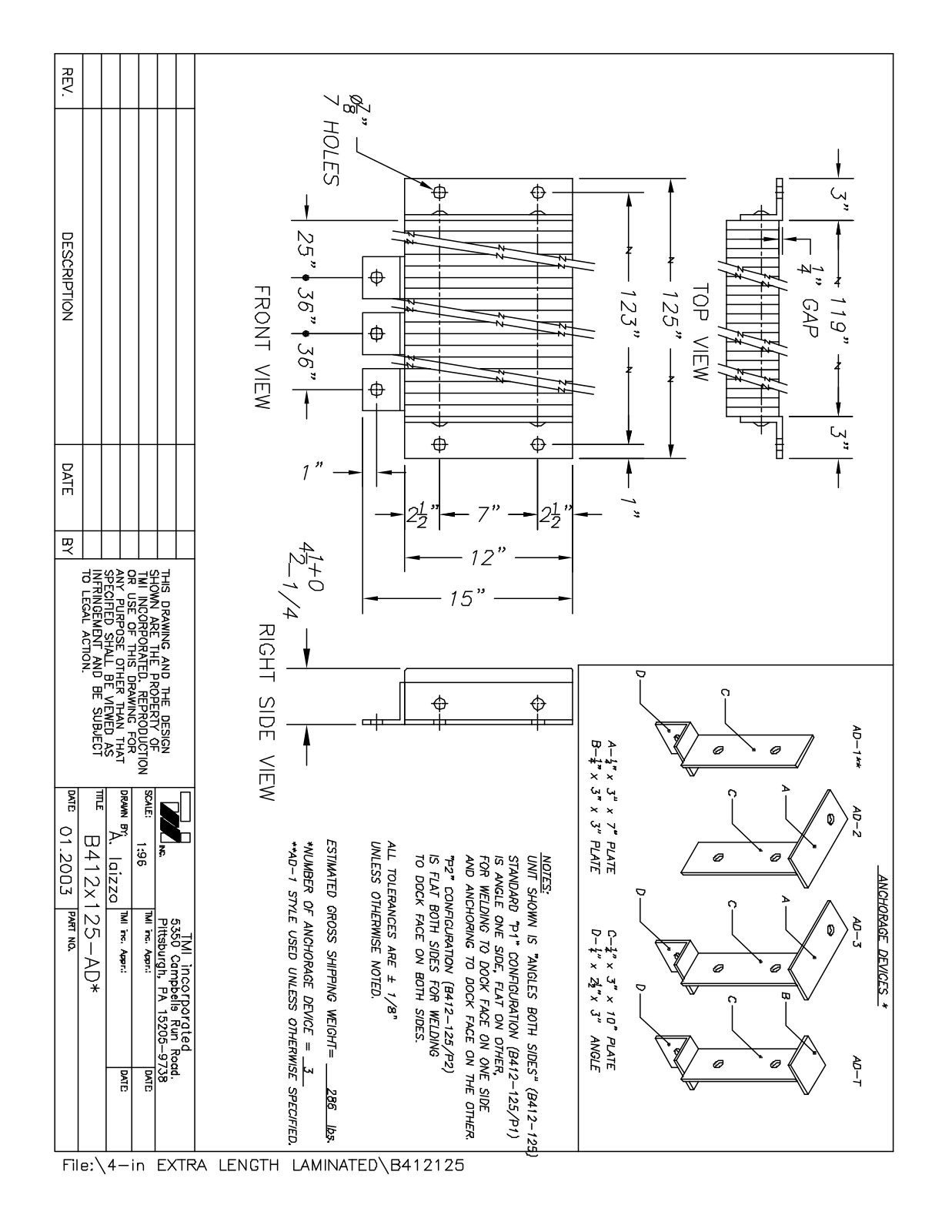 Tmi B412125 User Manual