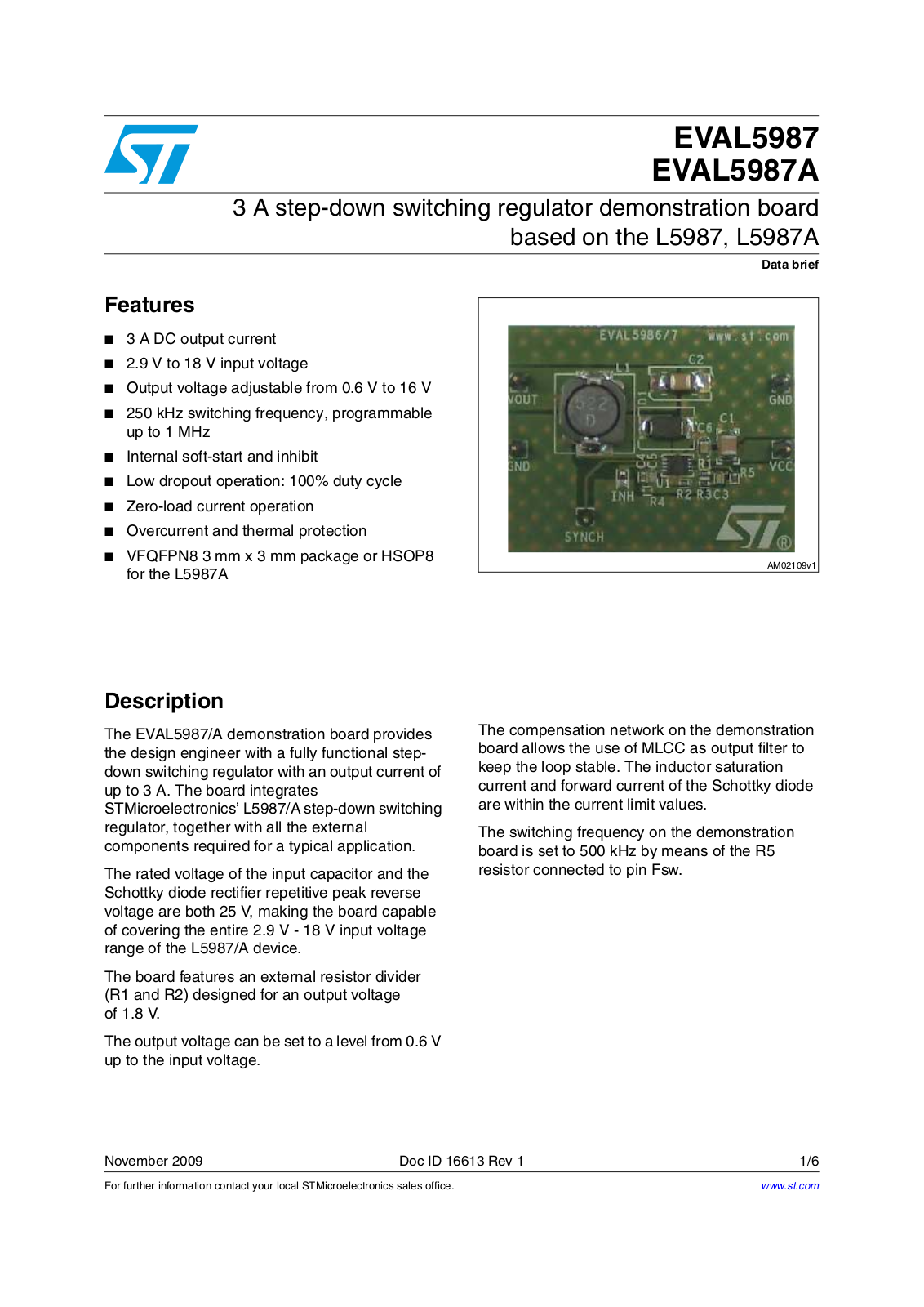 ST EVAL5987, EVAL5987A User Manual